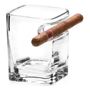 Whiskyglas med Cigarrhållare-image